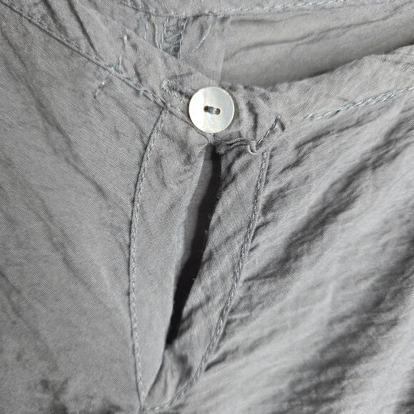 Cut Loose crosshatch L/XL Gray Super Wide Legs Relaxing Jumpsuit Seashell Button - Picture 14 of 16